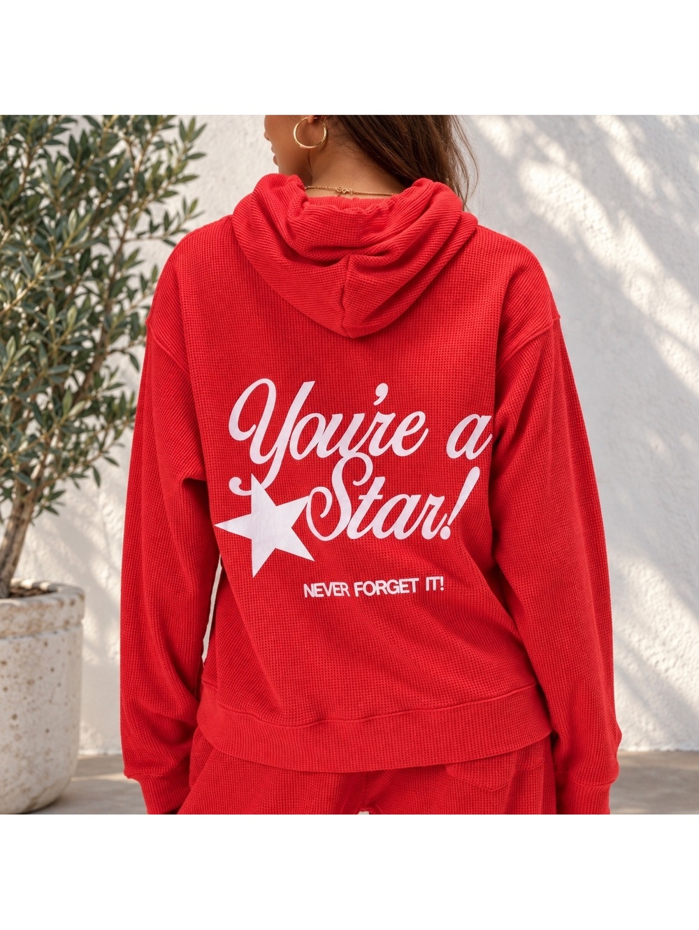 NWT sold out The Mayfair Group You're A Star Oversized Waffle Knit Hoodie